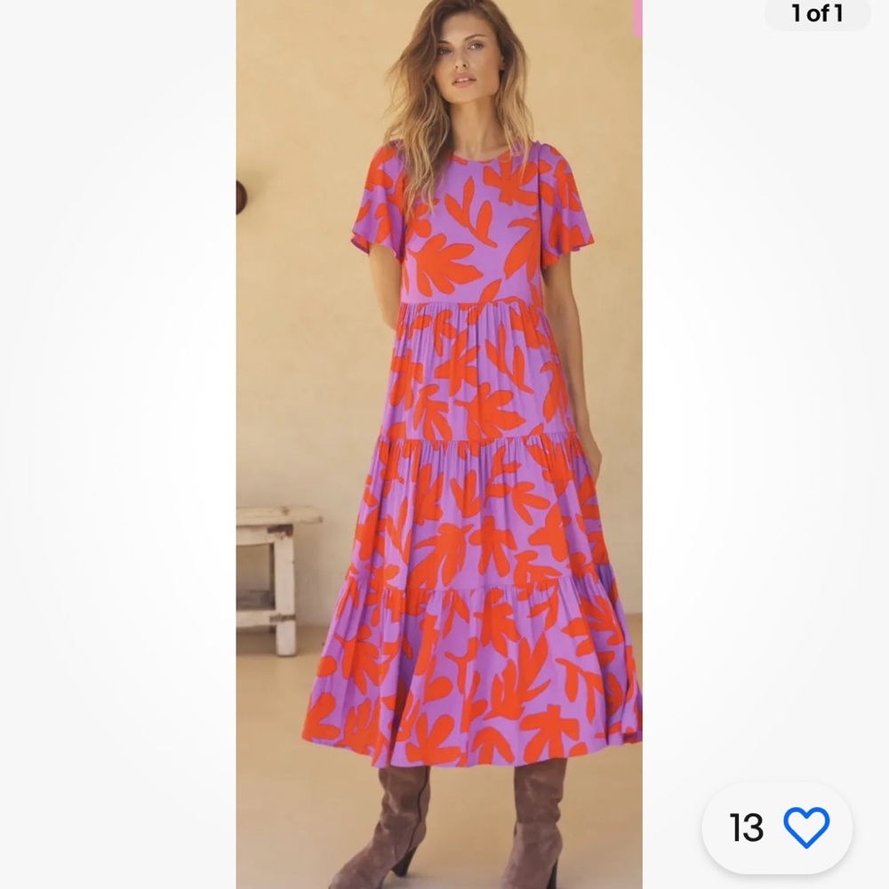 Mister Zimi NWT Marloes Midi Dress in Maple Print Size 12 US